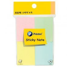 [한정] 프린텍 스티키 노트 파스텔 4색 세트 51x38mm (A040)